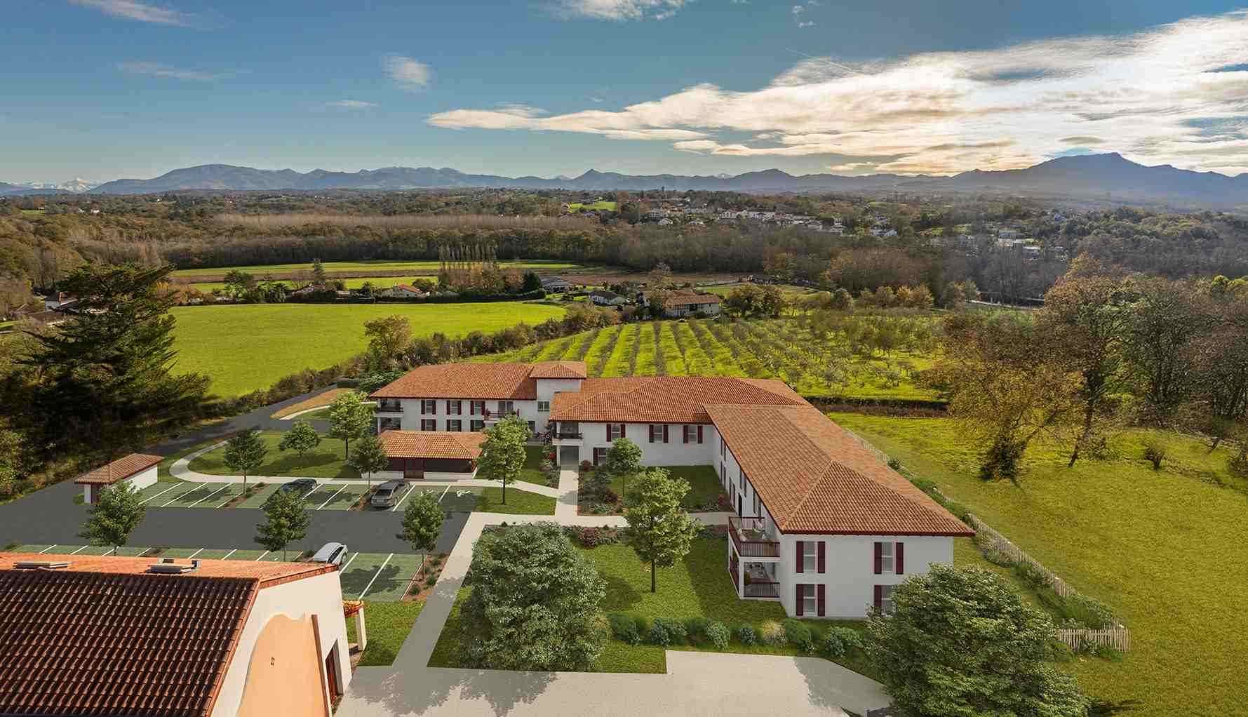 Vue aérienne résidence Zagartzea Aedifim achat immobilier neuf Pays Basque